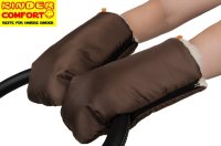 Муфта-рукавицы на овчине 3 в 1 (коричневая)