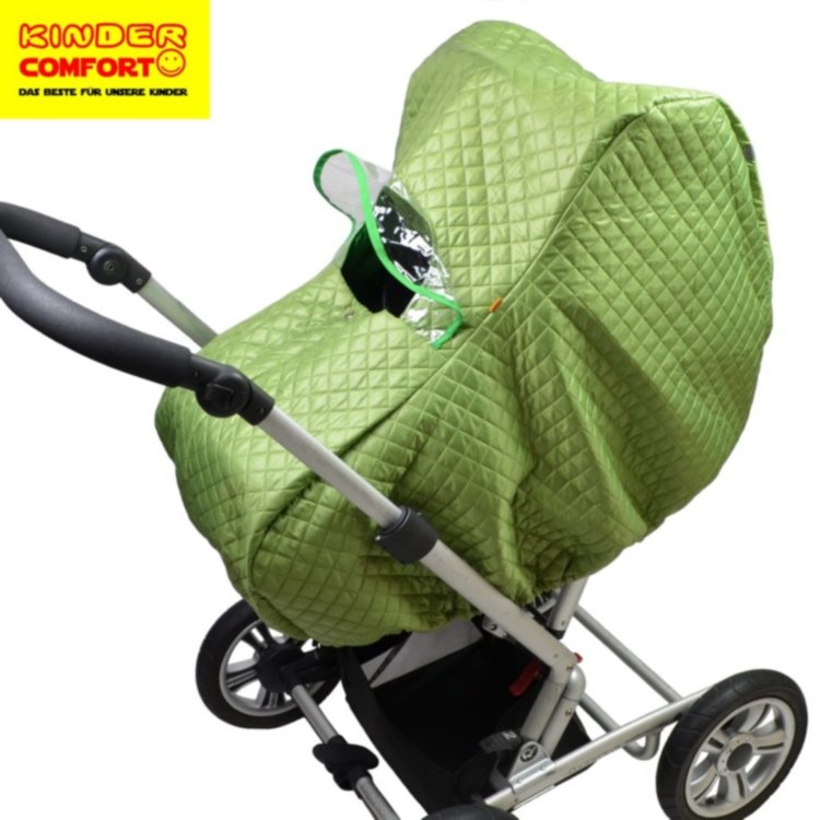 Дождевик-ветрозащита на коляску-люльку зима (Kinder Comfort, зелёный) Дождевик-ветрозащита на коляску-люльку зима (Kinder Comfort, зелёный)